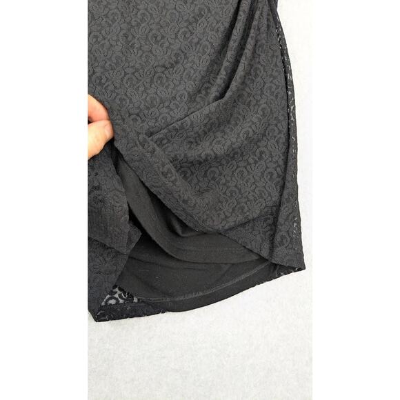 Isabella Oliver Womens 4 Lace Maternity Dress US Size 10 Black Ruched Stretch - Picture 5 of 12